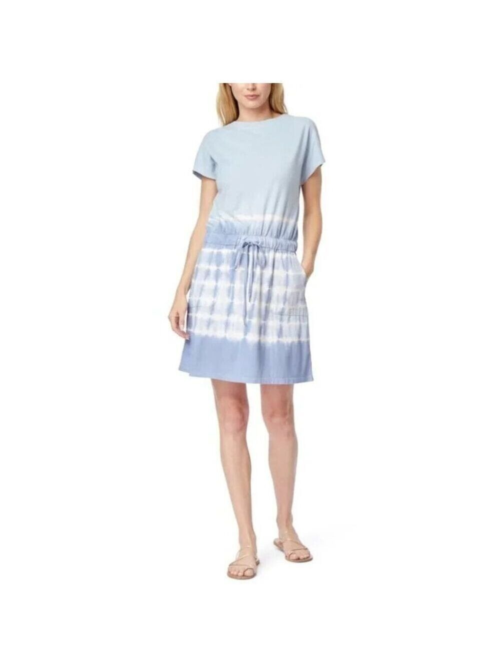 New C & C California Barbara Tie Dye Dolman Sleeve Pocket Jersey Dress size L